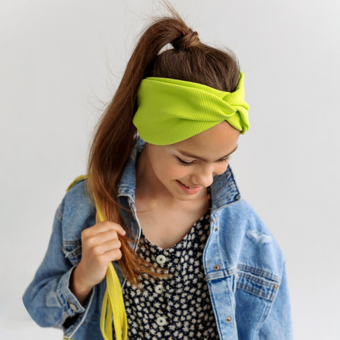 TWIST HEADBAND LIME LINE